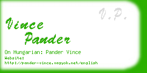 vince pander business card